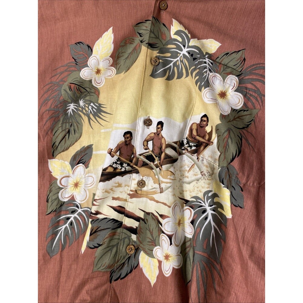 Vintage Bluewater Wear Hawaiian Button Down 2XL Mens Made In USA Polynission - Picture 3 of 13